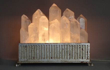 series Custom design ROCK CRYSTAL -in a grate- light fixture. Empel Collections