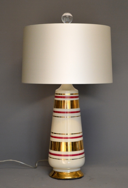 Vintage | stuk, Amerikaanse tafellamp gestreept - Empel