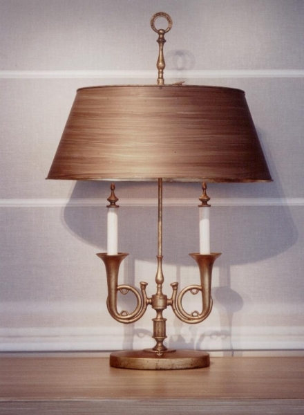 Lamps Bouillotte Table Lamp Trumpet, Two Arm Bouillotte Table Lamp
